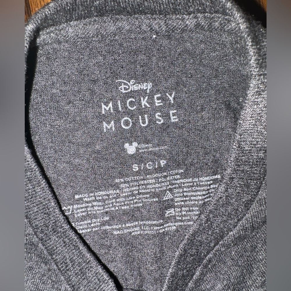 Disney Mickey Mouse Graphic Tee Gray Classic Character Shirt Size S "Mean mug" - Picture 3 of 3